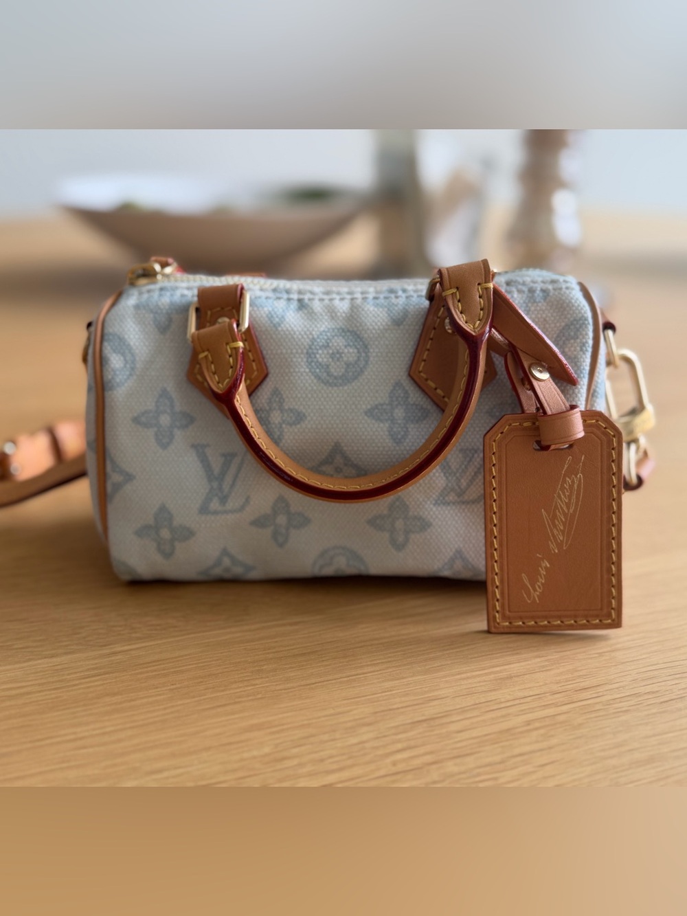 Louis Vuitton Light Blue Monogram Mini Speedy Crossbody Bag